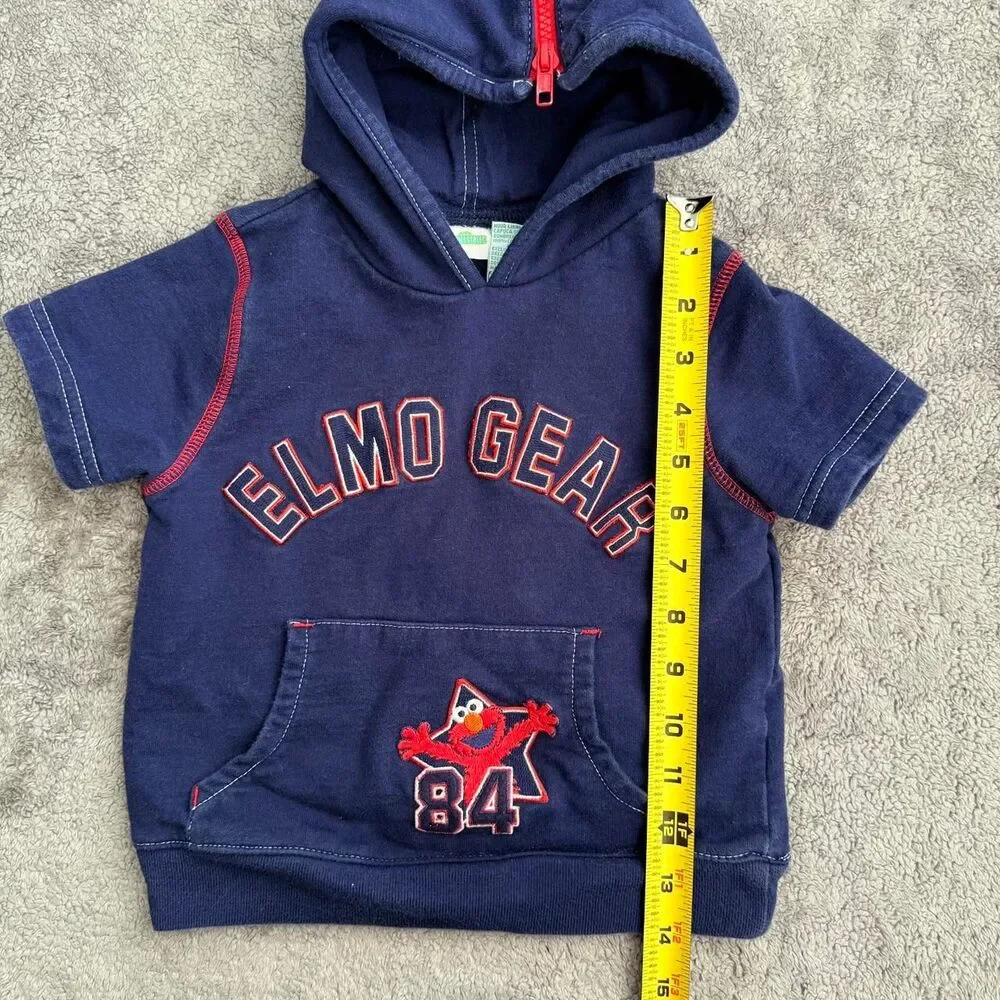 Y2k Sesame Street Elmo Gear hoodie short sleeve